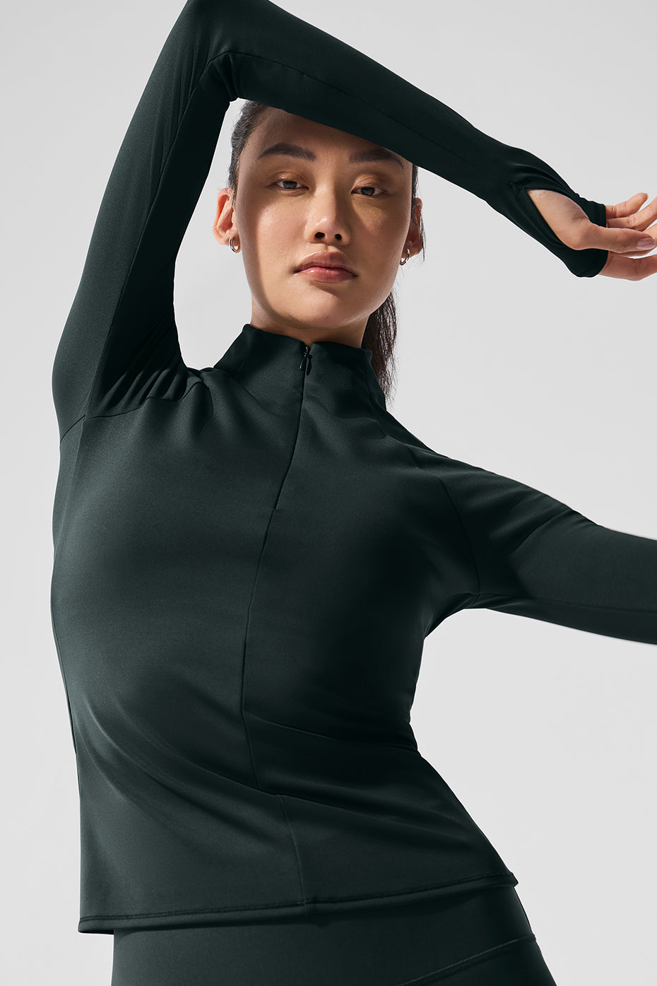 Airlift Winter Warm 1/4 Zip Long‑Sleeve — Charcoal Green