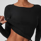 Mesh Sheer Illusion Long‑Sleeve — Black