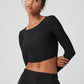 Mesh Sheer Illusion Long‑Sleeve — Black