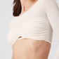 Mesh Sheer Illusion Cropped Long‑Sleeve — Ivory