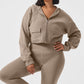 Scholar Knit Cargo Full Zip Hooded Sweatshirt — Gravel