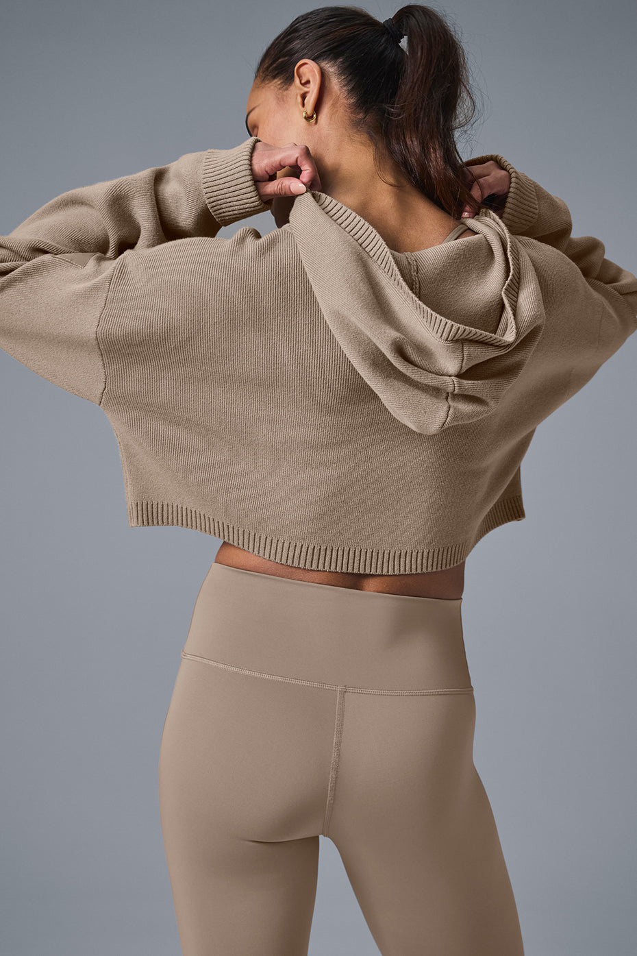 Scholar Knit Cargo Full Zip Hooded Sweatshirt — Gravel