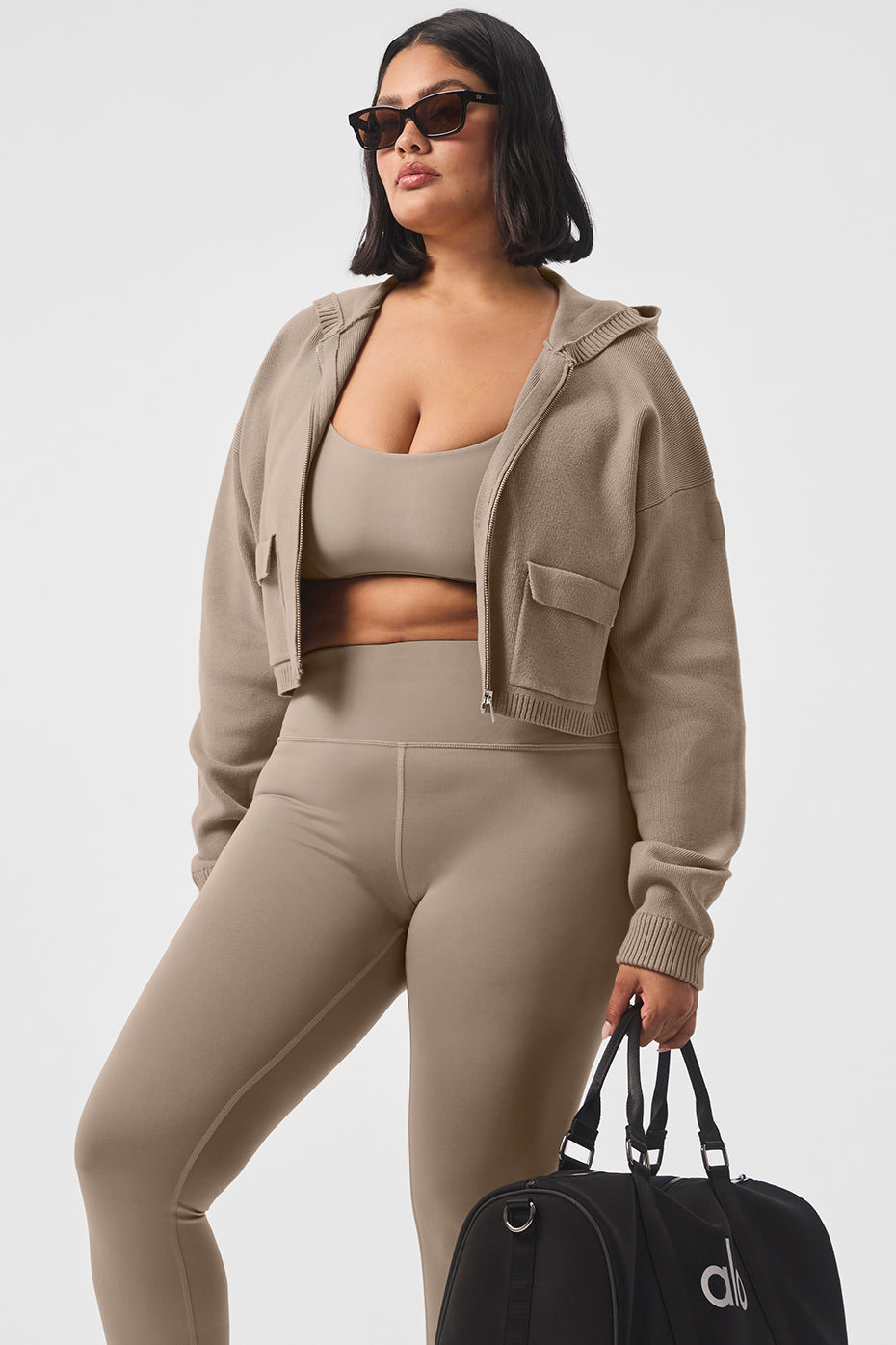 Scholar Knit Cargo Full Zip Hooded Sweatshirt — Gravel