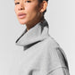 Hazy Mock Neck Crew Sweatshirt — Dark Athletic Heather Grey