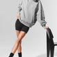 Hazy Mock Neck Crew Sweatshirt — Dark Athletic Heather Grey
