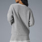 Tennis Club Sweater Knit Cardigan — Athletic Heather Grey/White