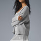 Tennis Club Sweater Knit Cardigan — Athletic Heather Grey/White