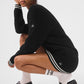 Tennis Club Sweater Knit Cardigan — Black/Ivory