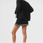 Tennis Club Sweater Knit Cardigan — Black/Ivory