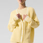 Tennis Club Sweater Knit Cardigan — Warm Butter/White