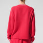 Tennis Club Sweater Knit Cardigan — Candy Red/White