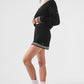 Tennis Club Sweater Knit V — Neck Crew Sweatshirt — Black/Ivory