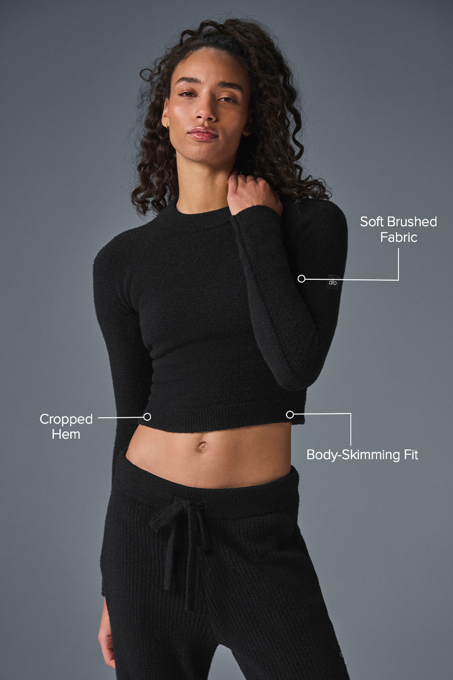 Snuggle Up Sweater Long‑Sleeve — Black