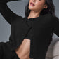 Snuggle Up Sweater Cropped Cardigan — Black