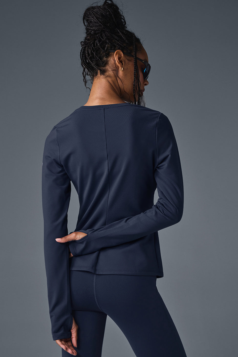Airbrush Winter Warm Nocturne Long‑Sleeve — Navy
