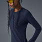 Airbrush Winter Warm Nocturne Long‑Sleeve — Navy