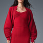 Denim Knit Shawl — Bold Red/Dark Bold Red