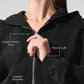 Sweet Escape Zip Up Hooded Sweatshirt — Black