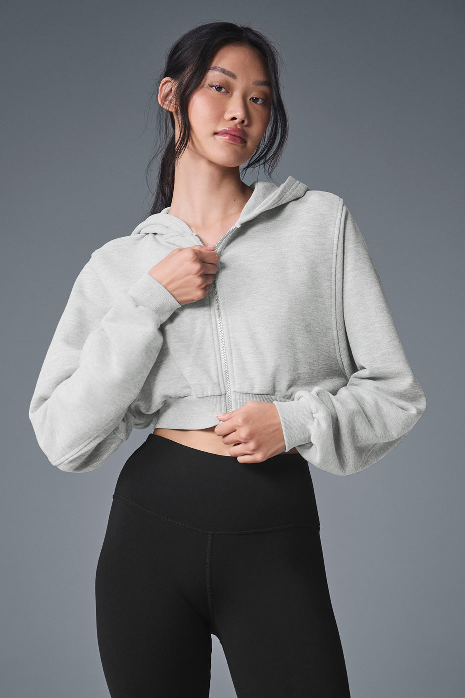 Sweet Escape Zip Up Hooded Sweatshirt — Athletic Heather Grey