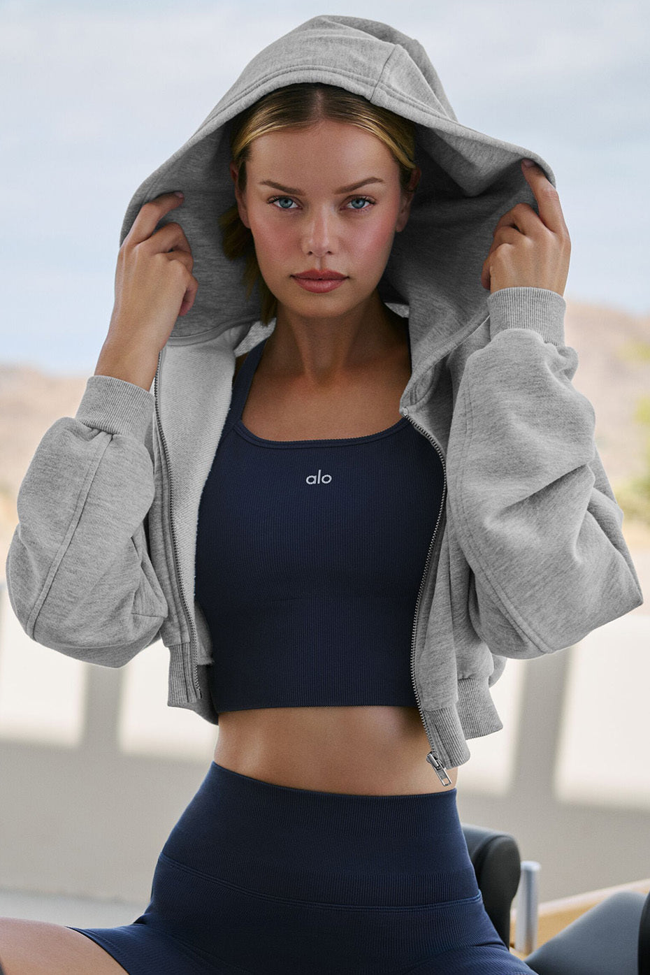 Sweet Escape Zip Up Hooded Sweatshirt — Athletic Heather Grey