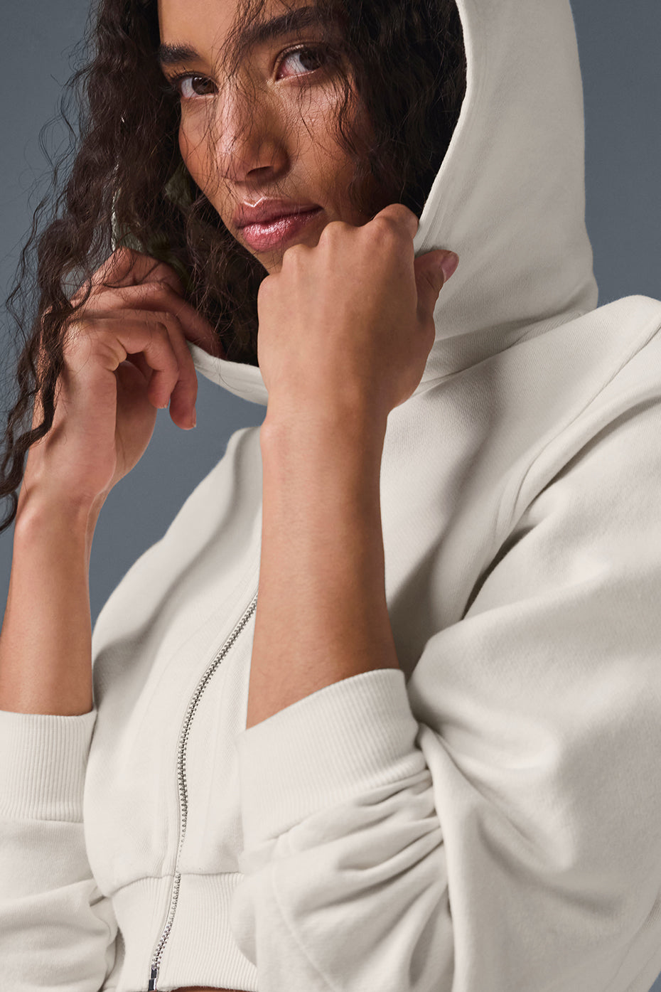 Sweet Escape Zip Up Hooded Sweatshirt — Ivory