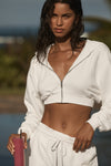 Sweet Escape Zip Up Hooded Sweatshirt — Ivory
