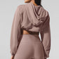 Sweet Escape Zip Up Hooded Sweatshirt — Taupe