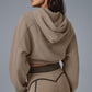 Sweet Escape Zip Up Hooded Sweatshirt — Gravel