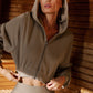 Sweet Escape Zip Up Hooded Sweatshirt — Gravel