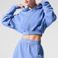 Sweet Escape Zip Up Hooded Sweatshirt — Crystal Clear Blue