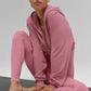 Sweet Escape Zip Up Hooded Sweatshirt — Pink Wild Rose