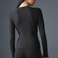 Ribbed Mesmerize Long‑Sleeve — Black