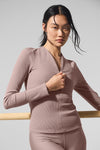 Ribbed Mesmerize Long‑Sleeve — Taupe