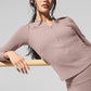 Ribbed Mesmerize Long‑Sleeve — Taupe