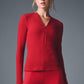 Ribbed Mesmerize Long‑Sleeve — Bold Red