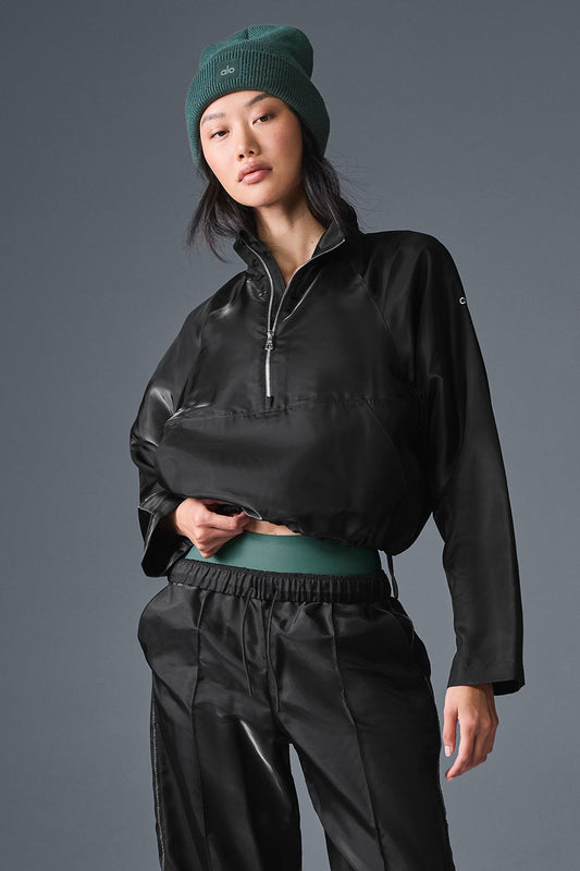 Cropped Afterglow Crew Sweatshirt — Black