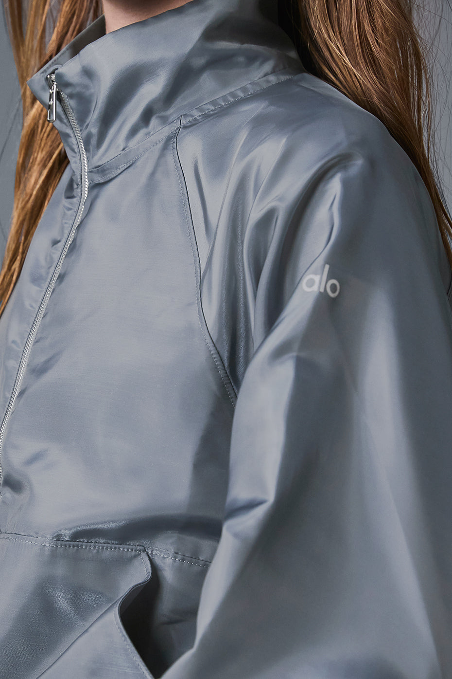 Cropped Afterglow Crew Sweatshirt — Steel Grey
