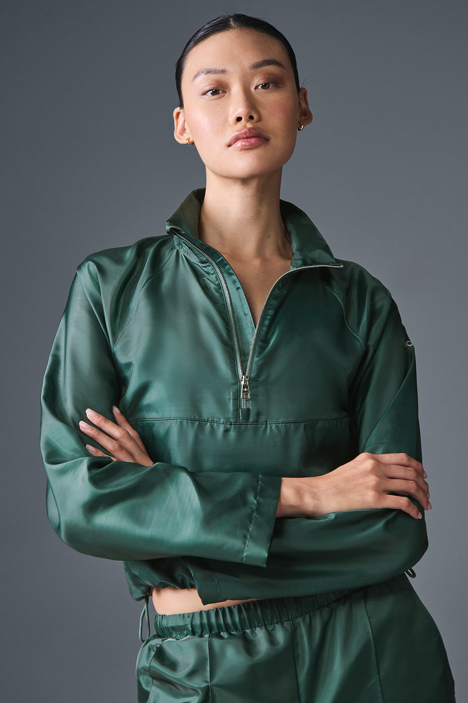Cropped Afterglow Crew Sweatshirt — Winter Ivy