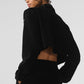 Micro Corduroy Cropped Dreamer Button Down — Black