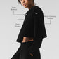 Micro Corduroy Cropped Dreamer Button Down — Black