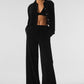 Micro Corduroy Cropped Dreamer Button Down — Black