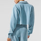 Micro Corduroy Cropped Dreamer Button Down — Celestial Blue