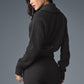 Cashmere Plush Waffle 1/4 Zip Crew Sweatshirt — Dark Heather Grey