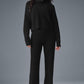Cashmere Plush Waffle Turtleneck Crew Sweatshirt — Black
