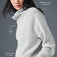 Cashmere Plush Waffle Turtleneck Crew Sweatshirt — Athletic Heather Grey