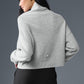 Cashmere Plush Waffle Turtleneck Crew Sweatshirt — Athletic Heather Grey