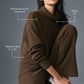 Cashmere Plush Waffle Turtleneck Crew Sweatshirt — Espresso