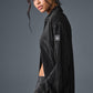 Micro Plisse Shirt Dress — Black