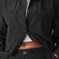 Pinstripe Daylight Button Down Long‑Sleeve — Black/Titanium
