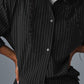 Pinstripe Daylight Button Down Long‑Sleeve — Black/Titanium